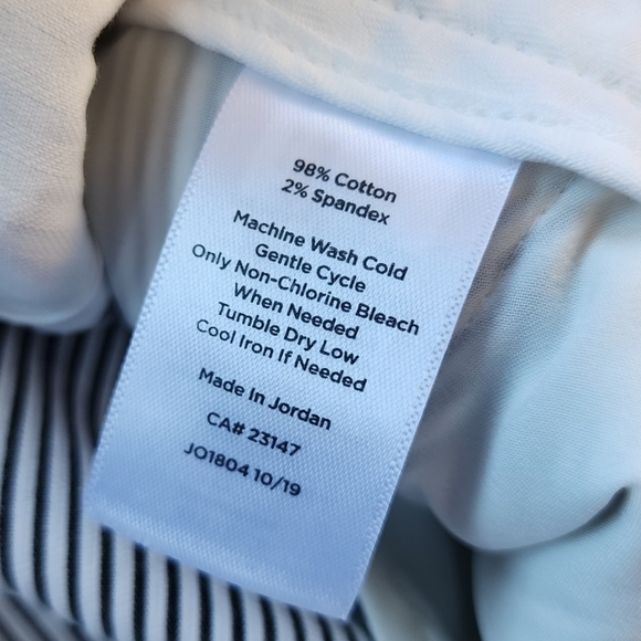 Talbots Hampshire Ankle Pants Womens Size 16P White Grey Striped Cotton Stretch - Picture 11 of 11